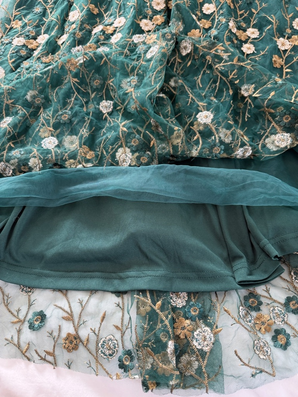 Baltic Born Arabella Embroidered Tulle Maxi Dress Size XL Dark Green and Gold - Picture 13 of 13